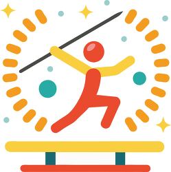 javelin throw Colorful Minimalist Clip Art