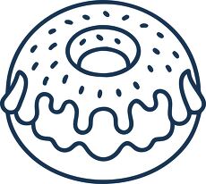 jelly donut simple line icon