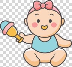 Joyful Baby Girl With Toy in Playful Moment