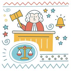 Judge With Gavel in a Colorful Artistic Representation