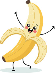 Kawaii Peeled Banana Character