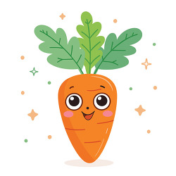 Kawaii Smiling Carrot Character