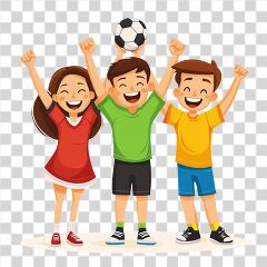 Kids Celebrating a Soccer Goal With Excitement