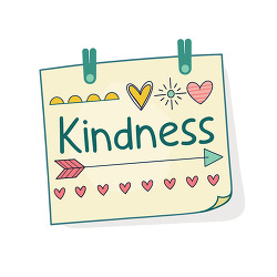 Kindness Reminder Card Positive Message Compassion Illustration