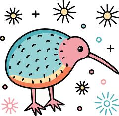 kiwi colorful playful icon clip art