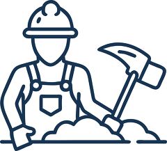 landscaper with shovel icon