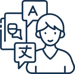 language tutor with flashcards icon