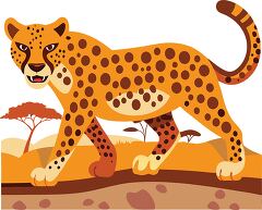 Leopard Runs Through African Vegetation in Vibrant Style