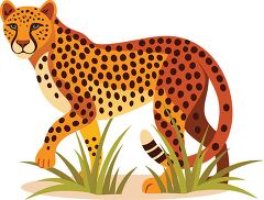 Leopard Sprinting Across the Green African Landscape