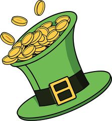 Leprechaun Hat Full of Gold for St Patricks Day