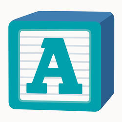 Letter A Teal Alphabet Block