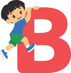 Letter B Boy Climbing Side