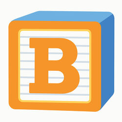 Letter B Orange Alphabet Block