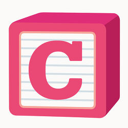 Letter C Pink Alphabet Block