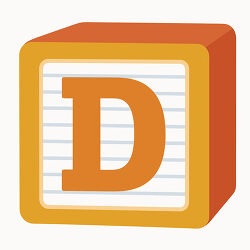 Letter D Gold Alphabet Block