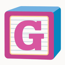 Letter G Pink Alphabet Block