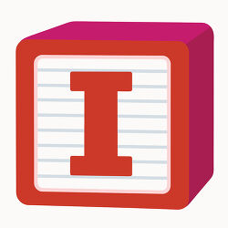 Letter I Red Alphabet Block