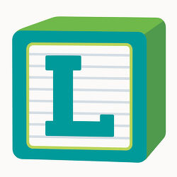 Letter L Teal Alphabet Block