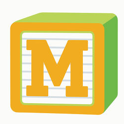 Letter M Gold Alphabet Block