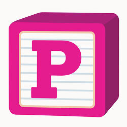 Letter P Pink Alphabet Block