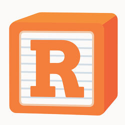 Letter R Orange Alphabet Block