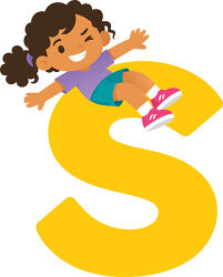 Letter S Girl Lying Across Top
