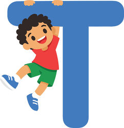 Letter T Boy Hanging From Top