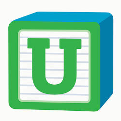 Letter U Green Alphabet Block