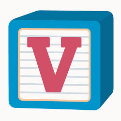 Letter V Pink Alphabet Block