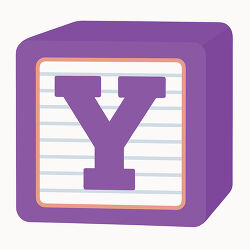 Letter Y Purple Alphabet Block