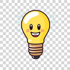 Lightbulb Cartoon Character With a Cheerful Expression