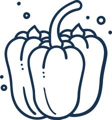 Line Art Bell Pepper Outline