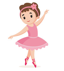 Little girl ballerina dancing in pink tutu