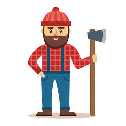 Lumberjack holding axe