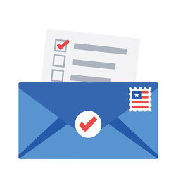 Mail Ballot Envelope With Check Mark