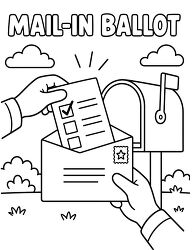 Mail In Ballot Mailbox Coloring Page