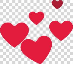 Many Red Hearts in Clip Art for Decoration and Design