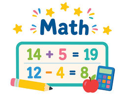 Math Board With Addition Subtraction Pencil And Calculator