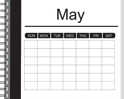 may notebook style outline calendar