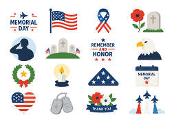 Memorial Day icon set