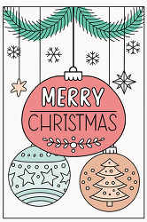 Merry Christmas ornament design printable