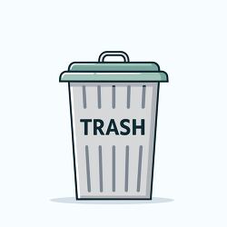 metal trash bin with lid illustration