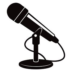 Microphone Silhouette on White Background