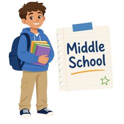 Middle School Student Books Cartoon Clipart