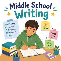 Middle School Writing Student Cartoon Clipart