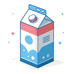 Milk Carton Dairy Beverage Packaging Illustration