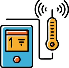 Modern smart thermostat icon in vibrant flat design style