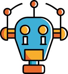 Modern vector robot head icon in flat design