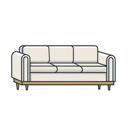 modern white sofa flat vector