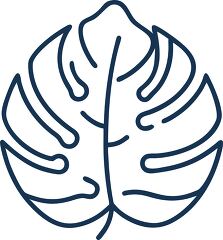 monstera leaf solid line icon